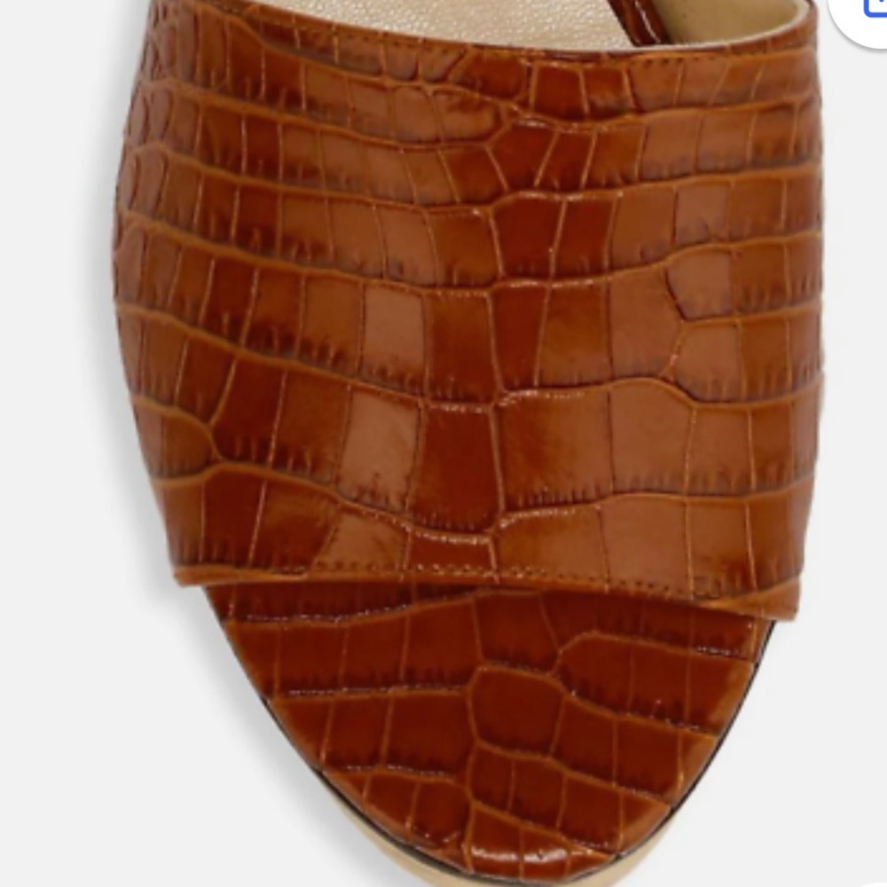 Jimmy Choo Dee Dee Croc Leather Cork Platform Sandals - Picture 10 of 15